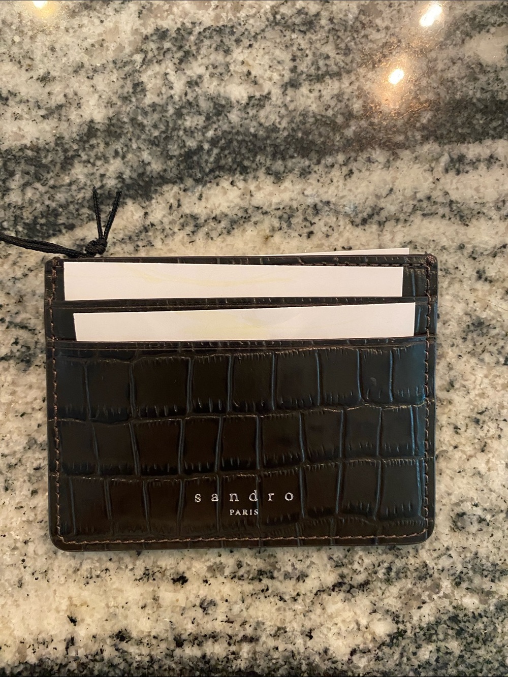 Sandro Paris Black Leather Card Case
